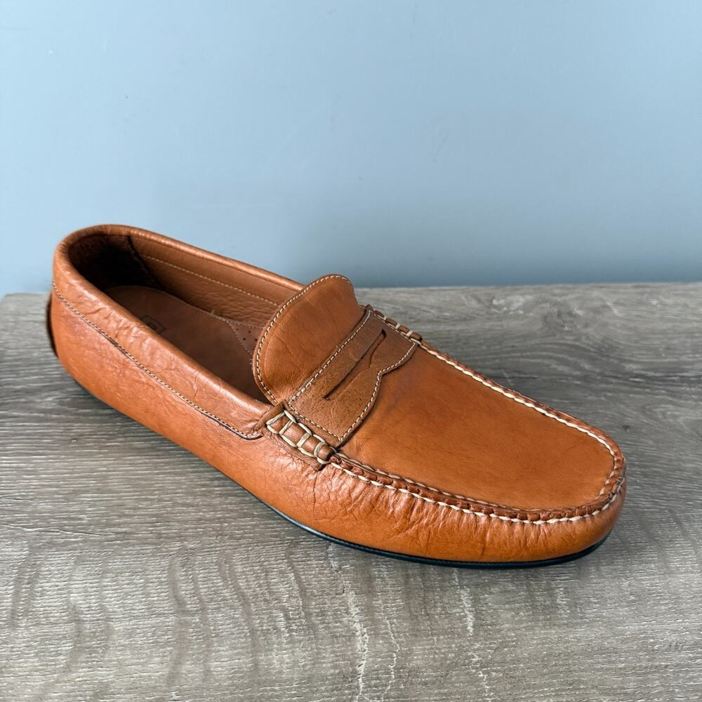 T.B. Phelps Penny Loafer Driving Shoe Mens 11.5 2002-10 Brown Leather